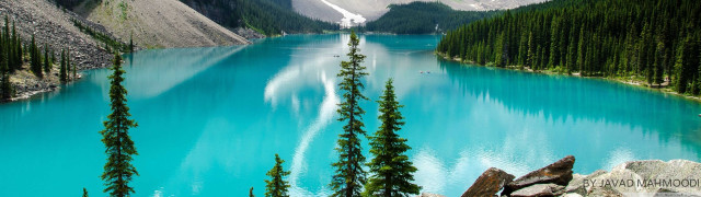 Lake surrounded by mountains and free wallpaper for desktop - medium preview image