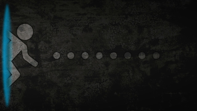 Person walking dark room blue free wallpaper for desktop - medium preview image