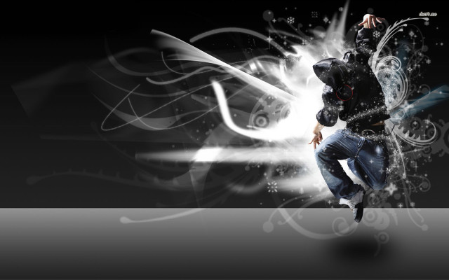 Man dancing black background white #2 free wallpaper for desktop - medium preview image
