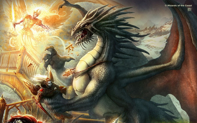 Dragon demon mountain fantasy artist free wallpaper for desktop - medium preview image