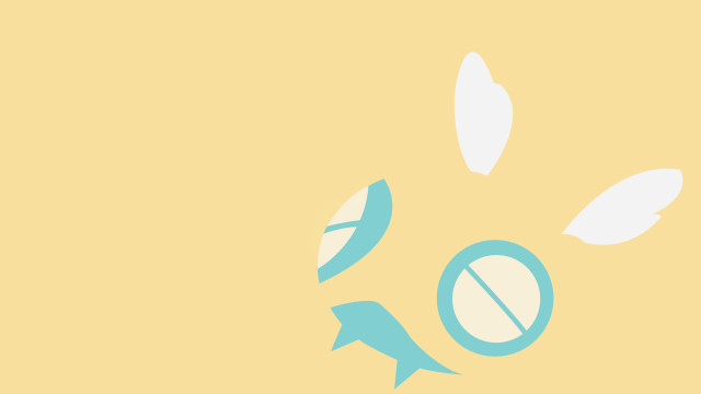 Yellow background blue fish mirror free wallpaper for desktop - medium preview image