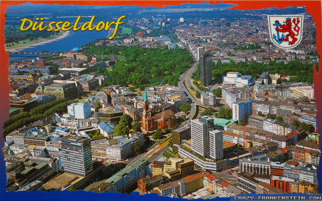 City river disseldoff red border free wallpaper for desktop - medium preview image