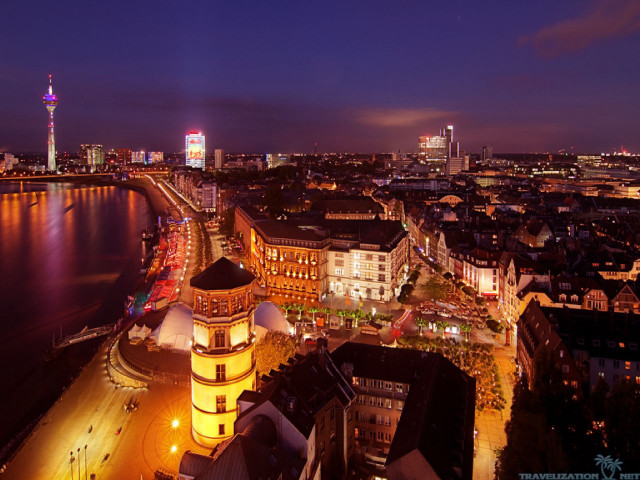 City night clock tower river #2 free wallpaper for desktop - medium preview image