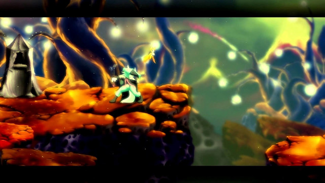 Cartoon man woman rock forest free wallpaper for desktop - medium preview image