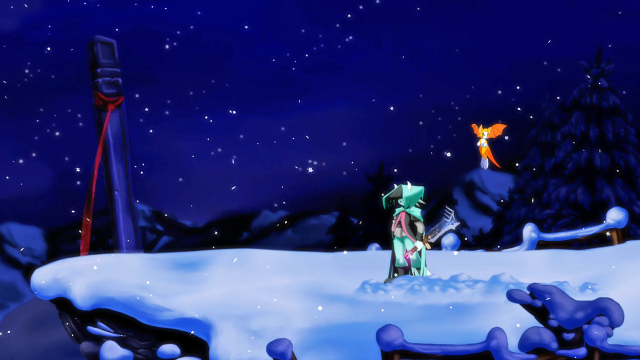 Cartoon person snow fox snowman free wallpaper for desktop - medium preview image