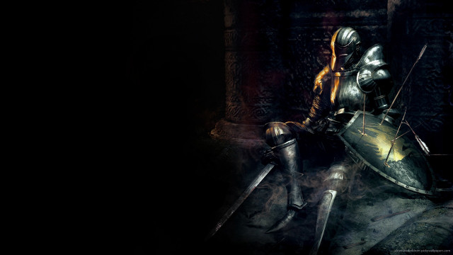 Knight sitting chair sword shield free wallpaper for desktop - medium preview image