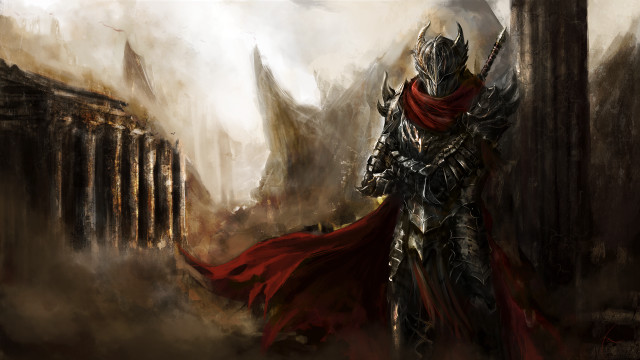 Man armor city red cape free wallpaper for desktop - medium preview image