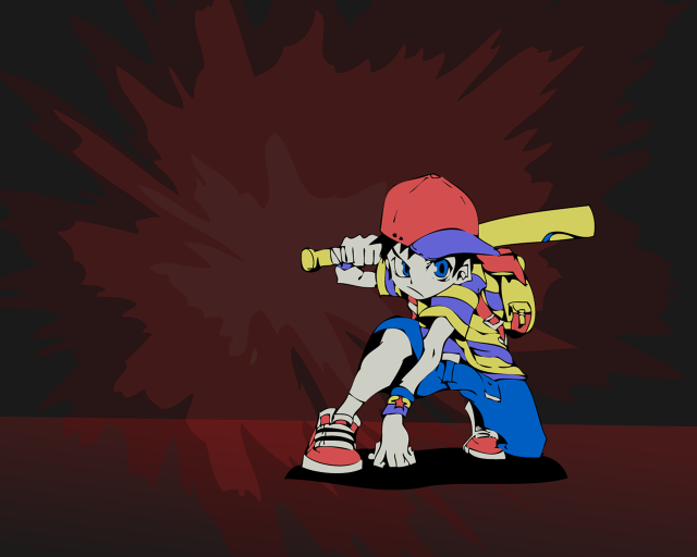 Cartoon boy baseball bat cap free wallpaper for desktop - medium preview image