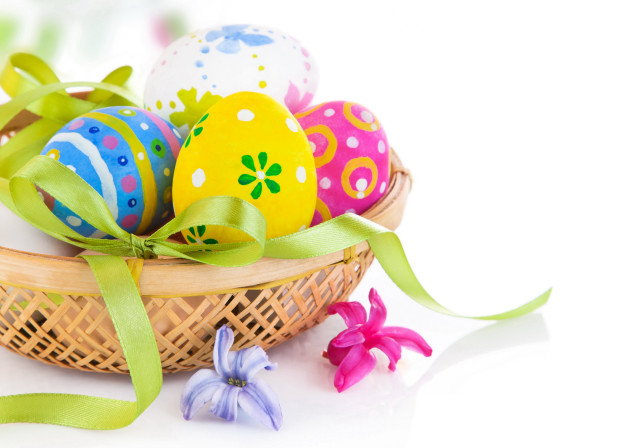 Basket decorated eggs table flower free wallpaper for desktop - medium preview image