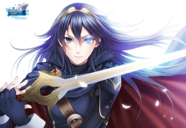 Blue eyed woman holding sword free wallpaper for desktop - medium preview image