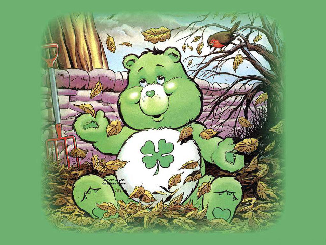 Green teddy bear grass shamrock free wallpaper for desktop - medium preview image