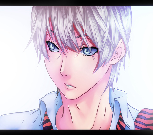 Man blue eyes striped shirt free wallpaper for tablet - medium preview image