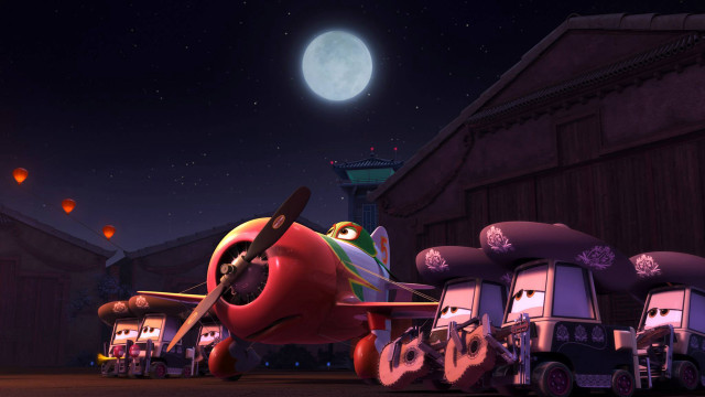 Cartoon airplane red nose funny free wallpaper for desktop - medium preview image