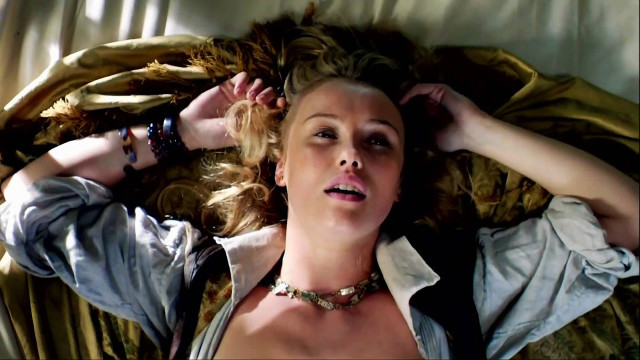 Woman laying bed necklace shirt free wallpaper for desktop - medium preview image