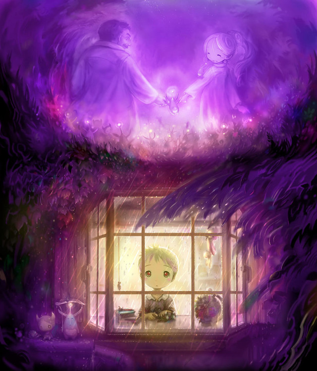 Window boy looking ghost painting free wallpaper for tablet - medium preview image