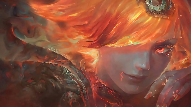 Woman red hair ring head free wallpaper for desktop - medium preview image