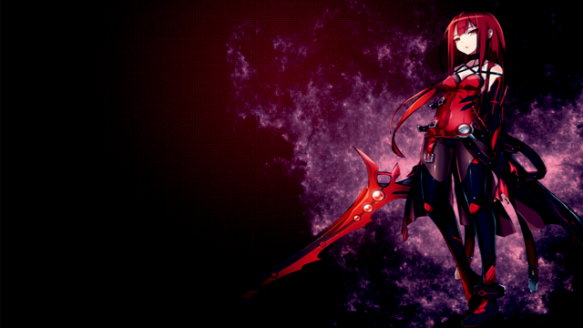 Anime character scissor red background #2 free wallpaper for desktop - medium preview image