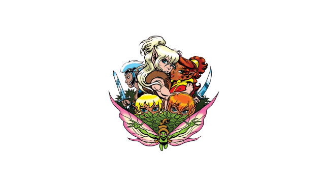 Cartoon people flower dragon back free wallpaper for desktop - medium preview image