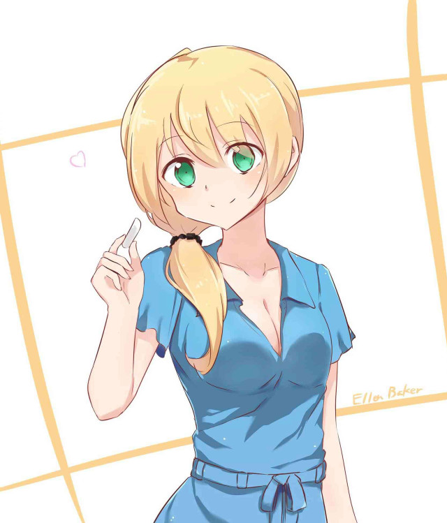 Blonde green eyed woman smiling free wallpaper for tablet - medium preview image