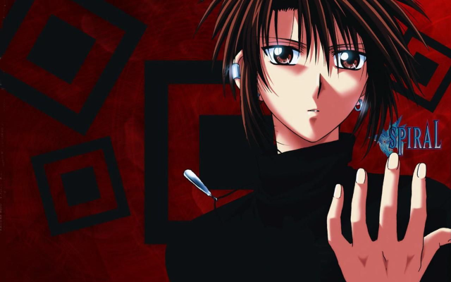 Anime character finger up red free wallpaper for desktop - medium preview image