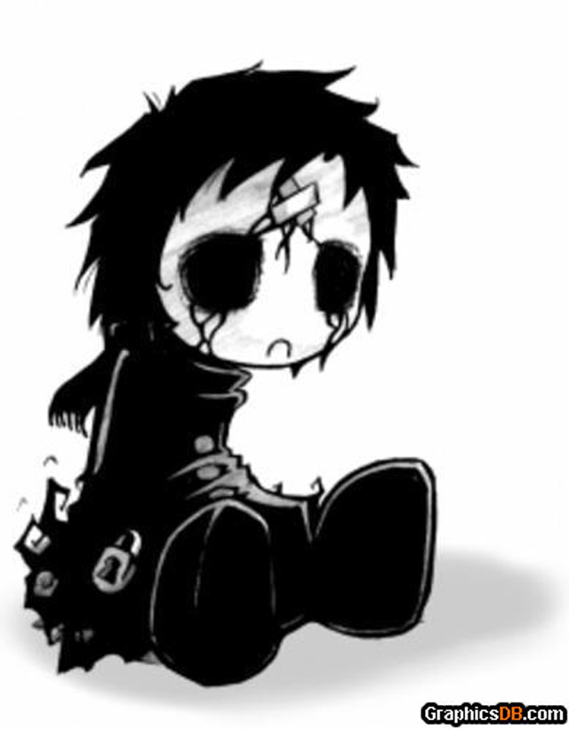 Black haired yandere gothic manga free wallpaper for mobile - medium preview image