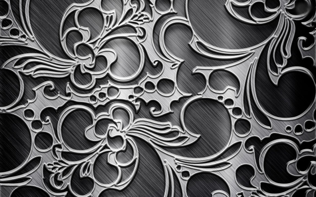Metal floral black background white #2 free wallpaper for desktop - medium preview image
