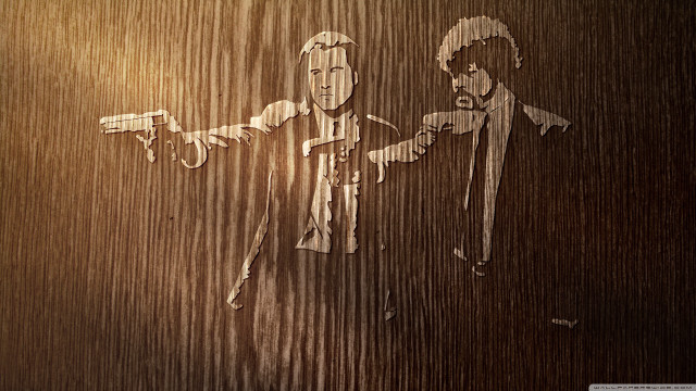 Gun duo woodcut funk art free wallpaper for desktop - medium preview image