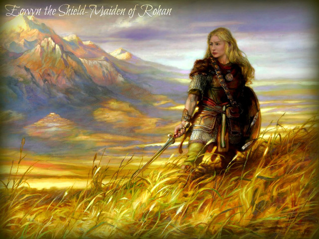 Woman armor field sword mountain free wallpaper for desktop - medium preview image