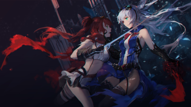 Anime characters swords blood colors free wallpaper for desktop - medium preview image