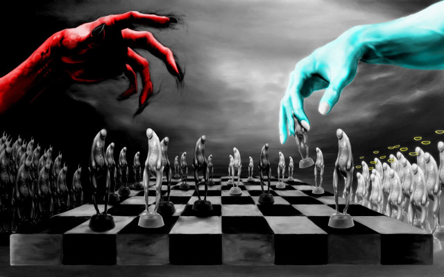 Hand reaching art chess board free wallpaper for desktop - medium preview image