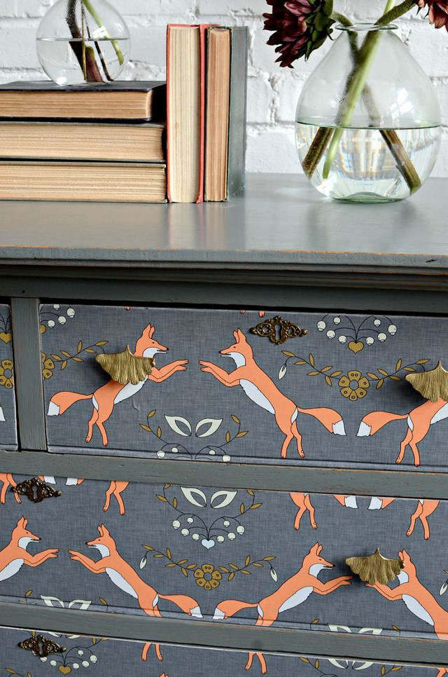 Dresser painted deer vase flowers free wallpaper for mobile - medium preview image