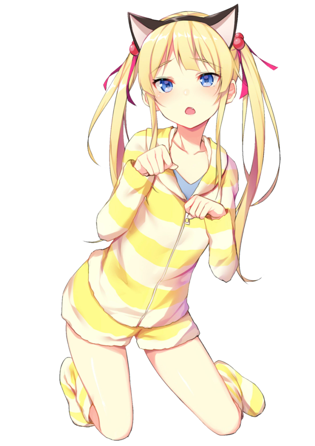 Cartoon character cat ears yellow free wallpaper for mobile - medium preview image