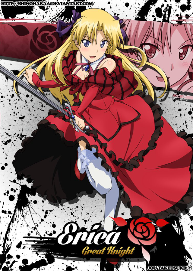 Girl red dress sword rose free wallpaper for mobile - medium preview image