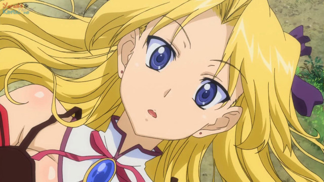 Blonde girl blue eyes bow #2 free wallpaper for desktop - medium preview image