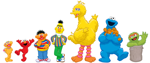 Sesame characters group black background #2 free wallpaper for desktop - medium preview image