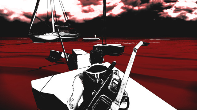 Boat floating water cloudy sky free wallpaper for desktop - medium preview image