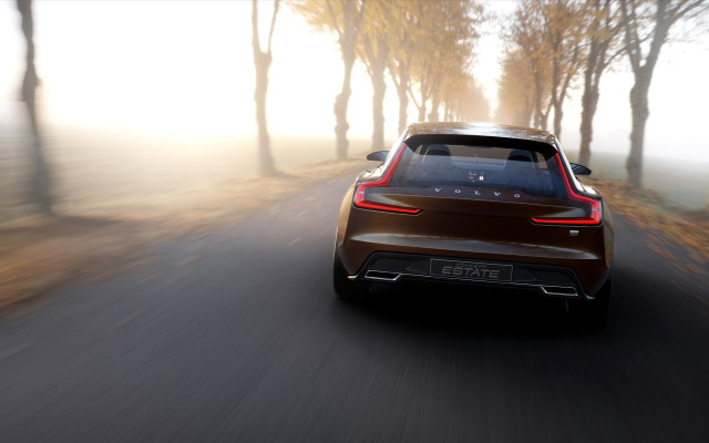 Car driving road trees fog free wallpaper for desktop - medium preview image