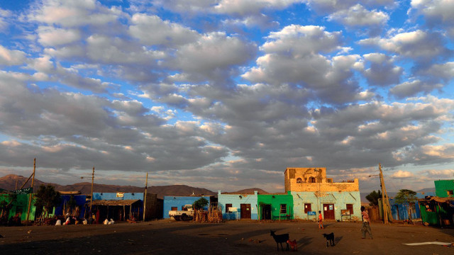 Buildings sky background clouds above free wallpaper for desktop - medium preview image