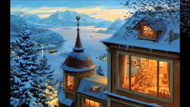 House christmas tree window lake free wallpaper for desktop - medium preview image