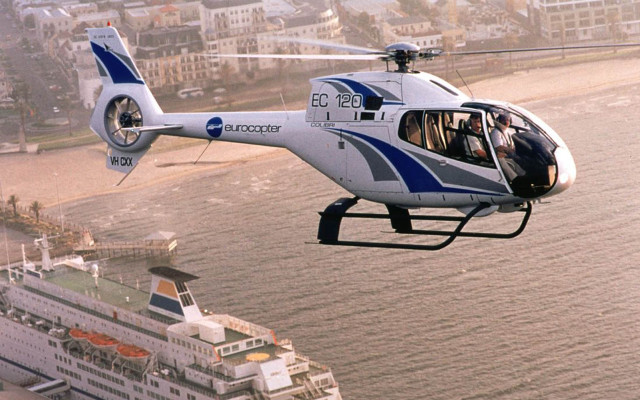 Helicopter cruise ship ocean city free wallpaper for desktop - medium preview image