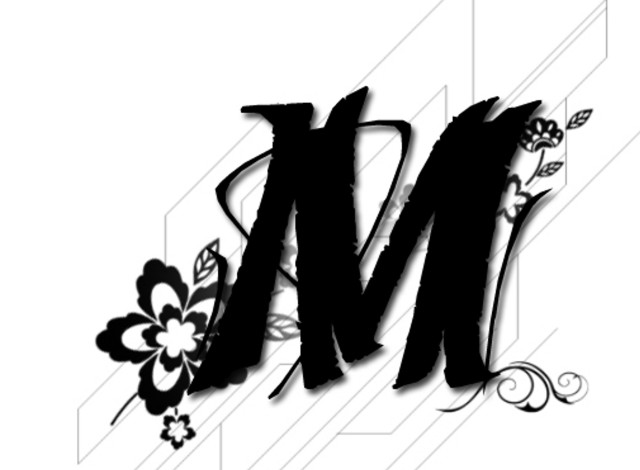 Black white photo letter m free wallpaper for desktop - medium preview image