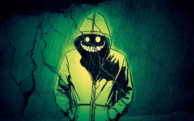 Creepy hoodie person drawing grin free wallpaper for desktop - medium preview image