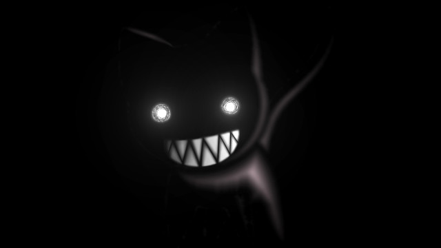 Creepy face glowing eyes teeth free wallpaper for desktop - medium preview image
