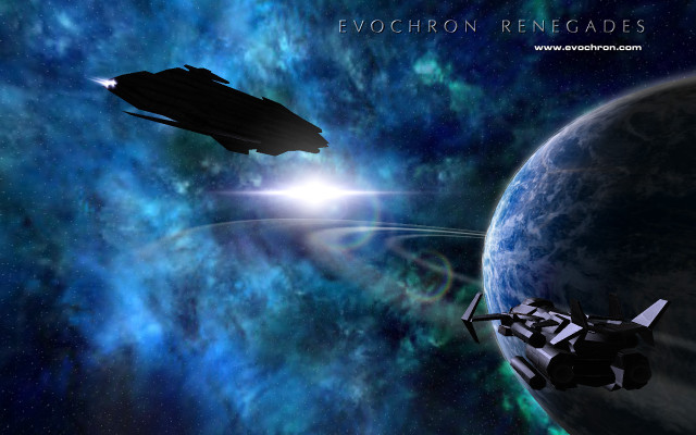 Spaceship flying space station planet free wallpaper for desktop - medium preview image