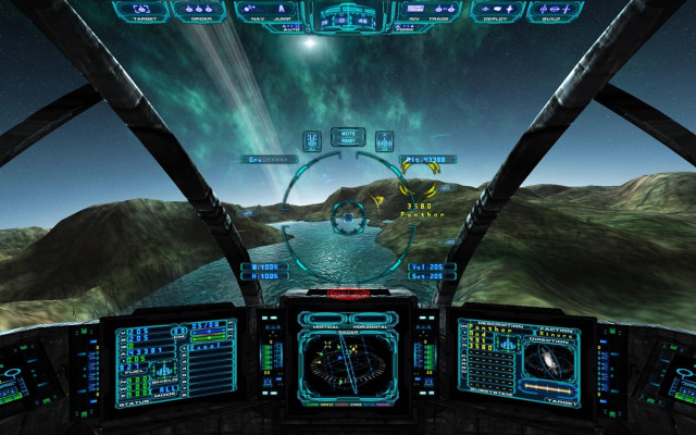Cockpit river mountains screenshot green free wallpaper for desktop - medium preview image