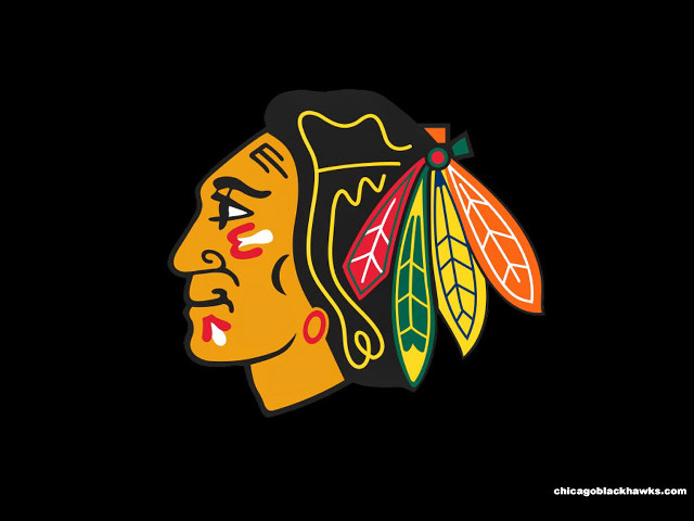 Blackhawks logo red black green free wallpaper for desktop - medium preview image