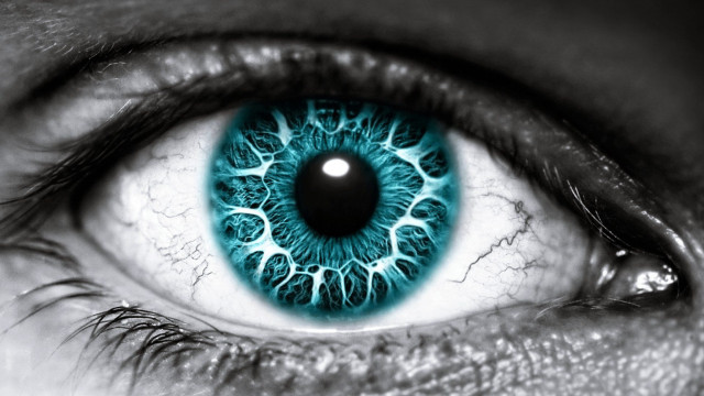 Blue eye abstract illusion macro free wallpaper for desktop - medium preview image