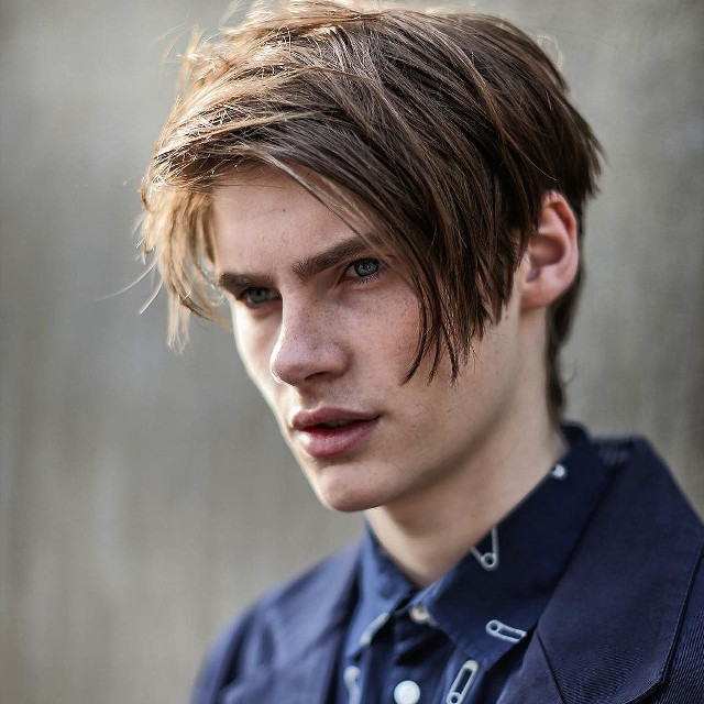 Young man messy hair blue free wallpaper for tablet - medium preview image