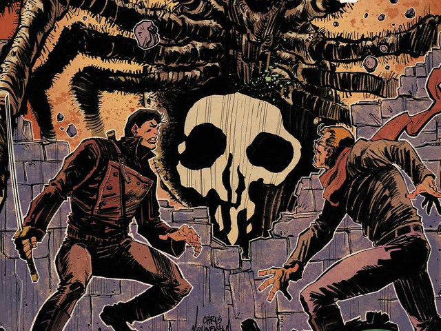 Giant monster attack man skull free wallpaper for desktop - medium preview image