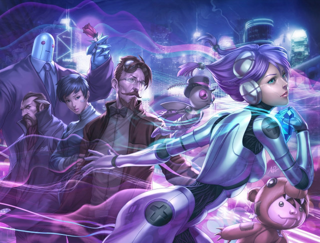 Futuristic gadgets group teddy bear free wallpaper for desktop - medium preview image